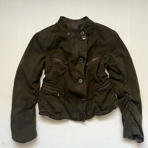 Vintage Donna Karan military moto jacket